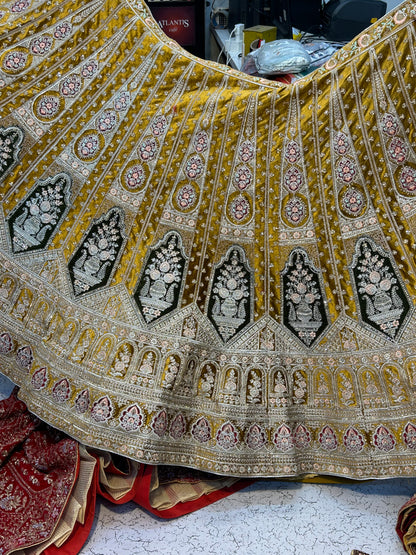 Yellow Haldi mehendi lehenga