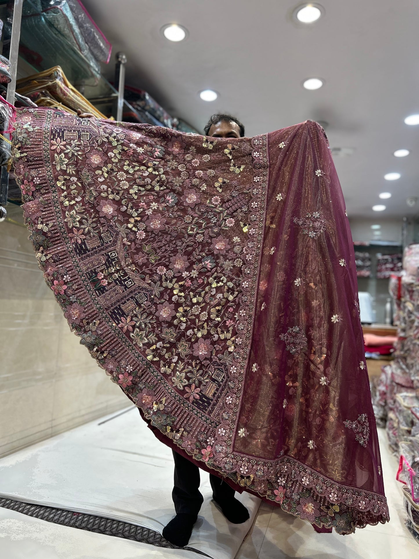 Superb rust pink lehenga