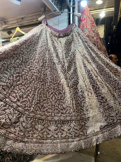 Glamorous baby pink Handwork Zardozi Dabka lehenga