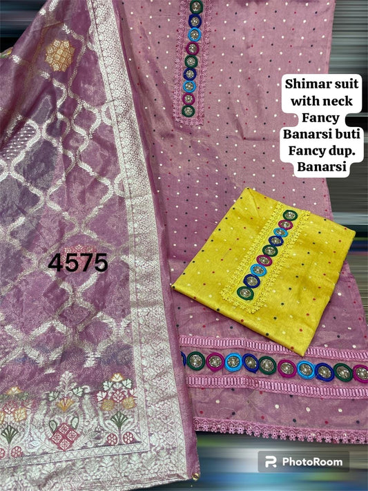 Lovely pink shimar Unstitched suit