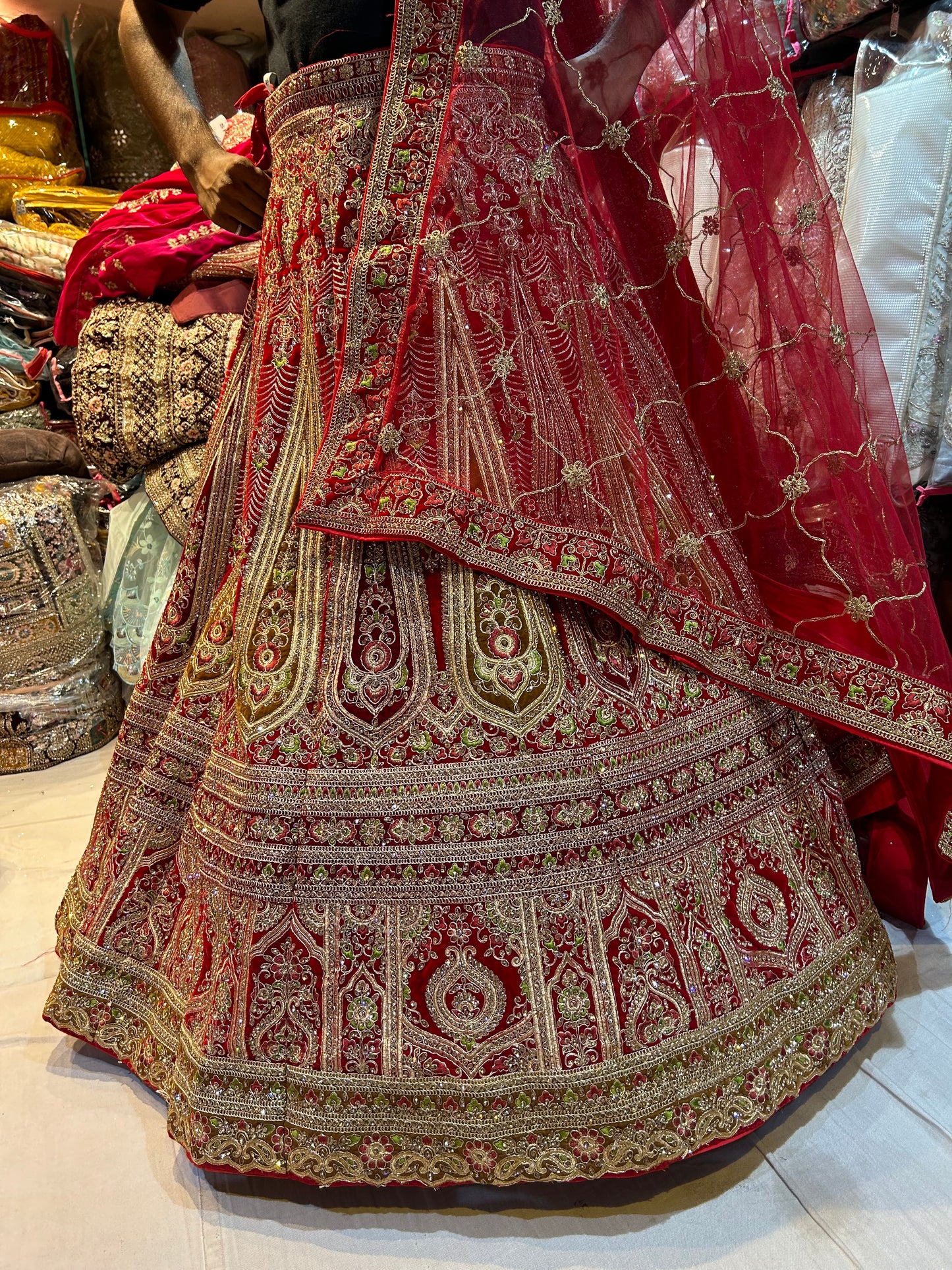 Astonishing red bridal Lehenga