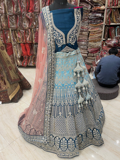 Lehenga de diseñador en color azul cielo ❤️