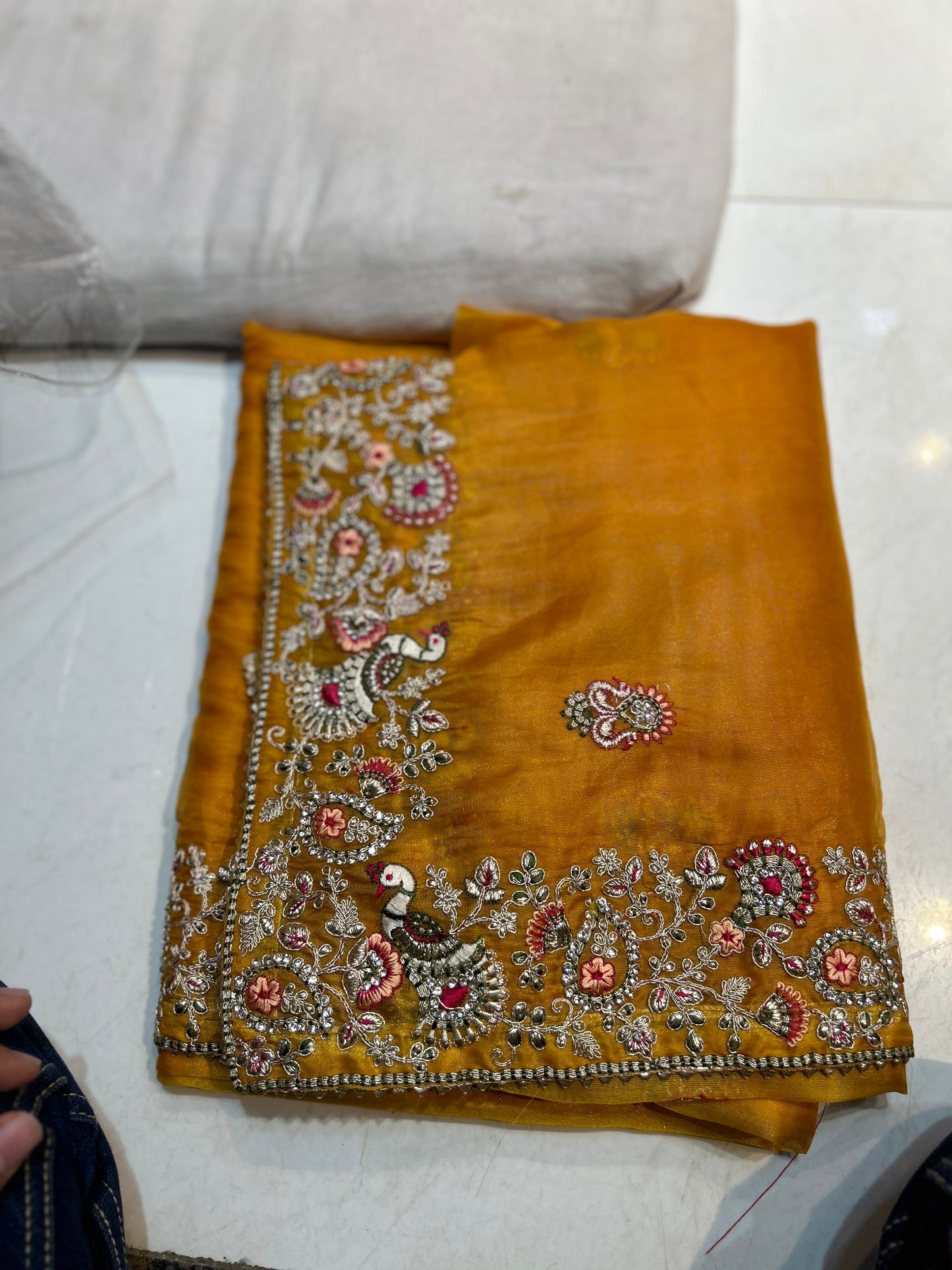 Yellow haldi mehendi saree