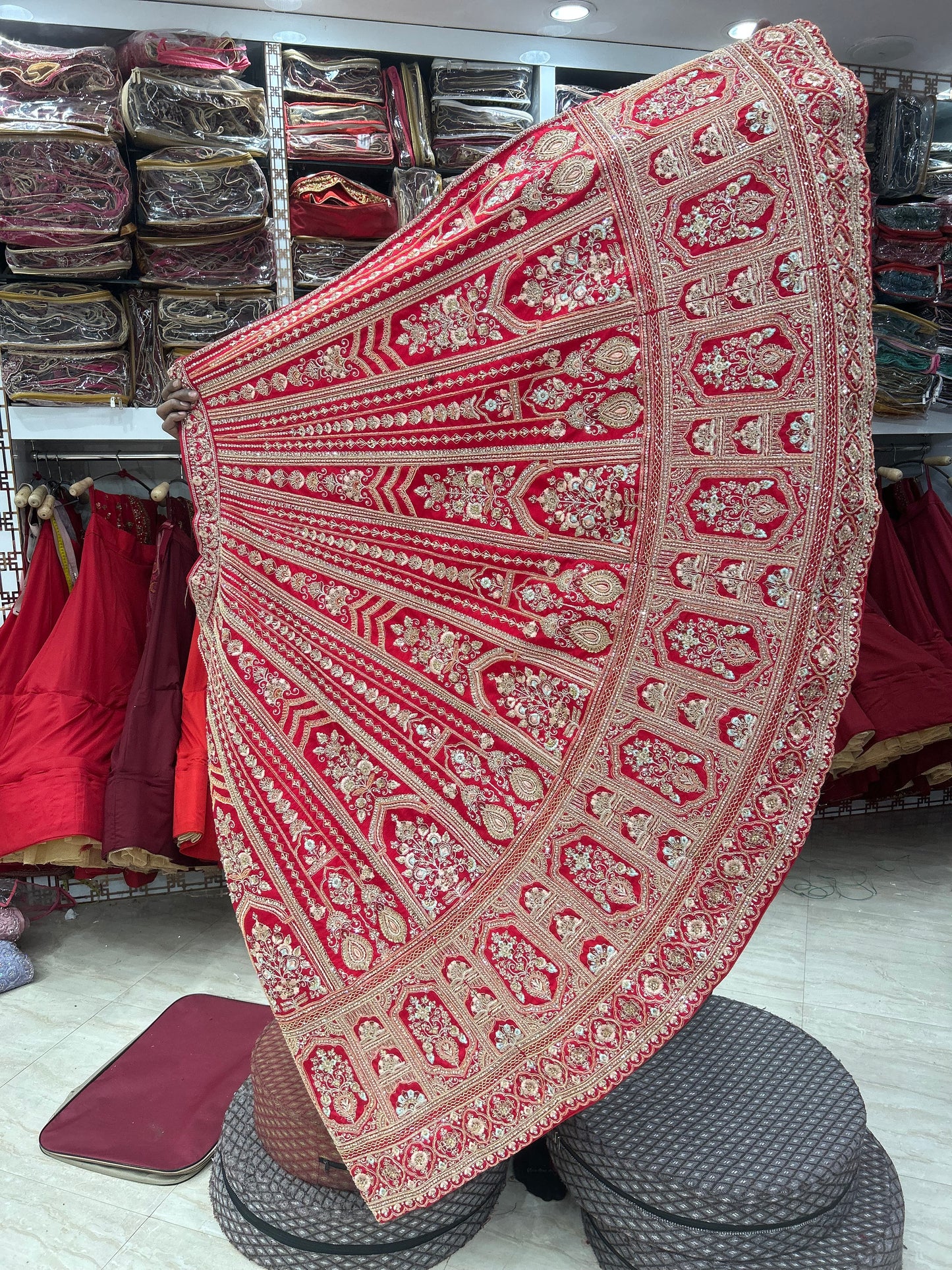 Stunning red bridal lehenga