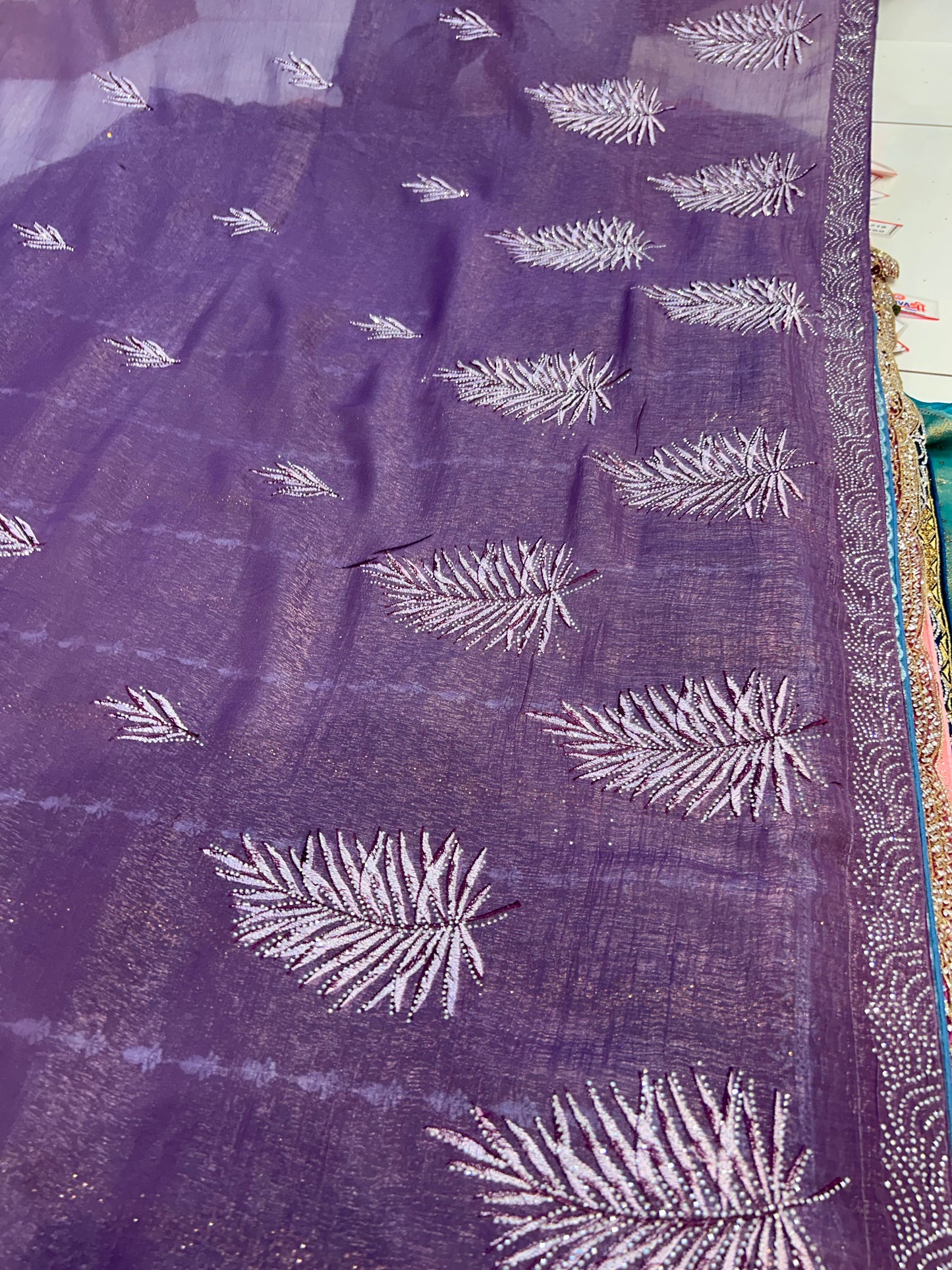 Dreamy Purple leaf saree