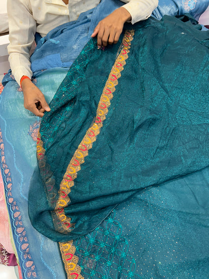 Aqua Green saree