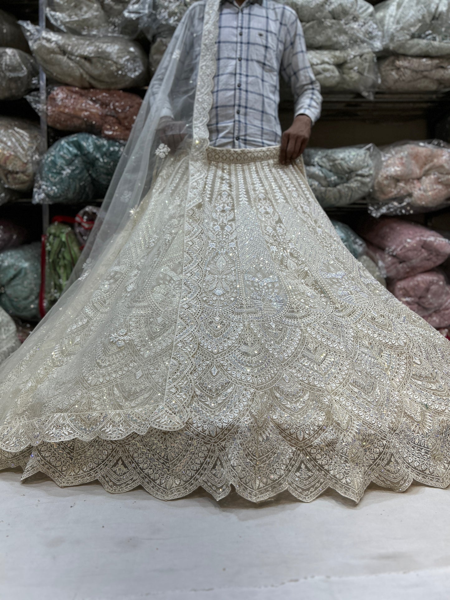 Lovely ivory white lehenga