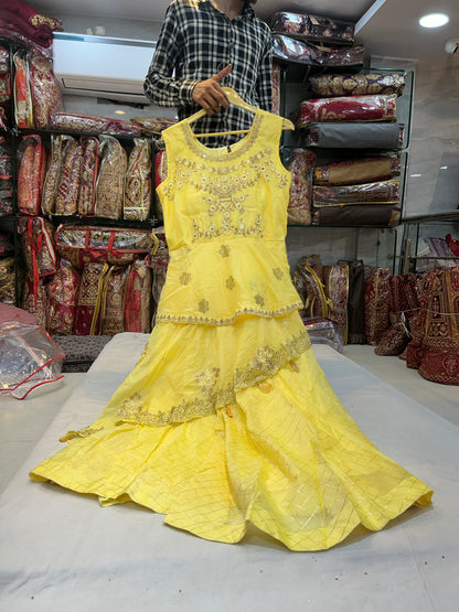 Yellow haldi mehendi long dress