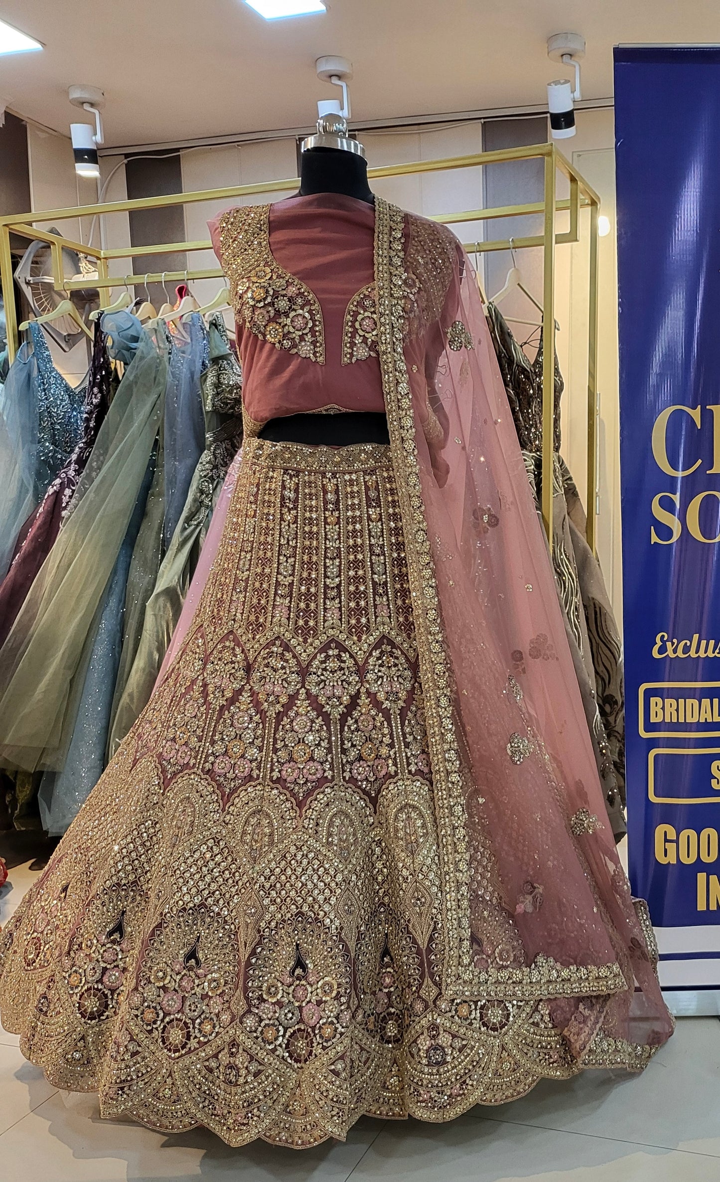 Majestic peacock Lilac Pink pdp lehenga