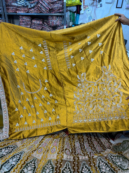 Yellow Haldi mehendi lehenga