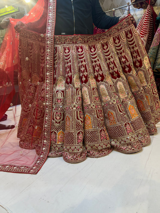 Red heavy bridal Designer Lehenga ❤️