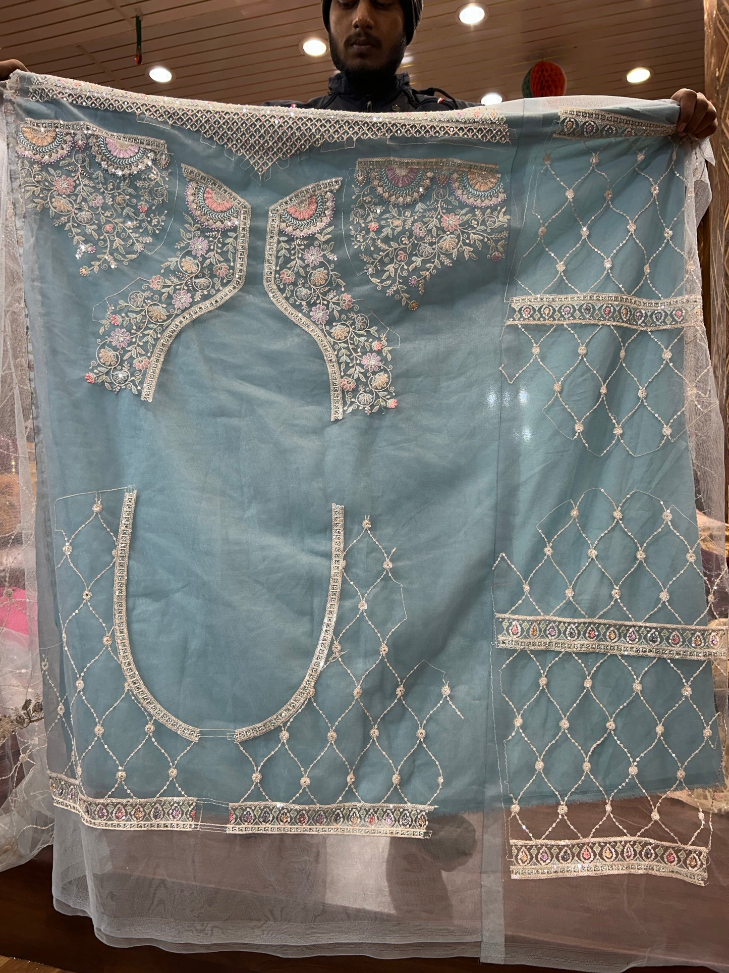 Fabulous sky blue lehenga