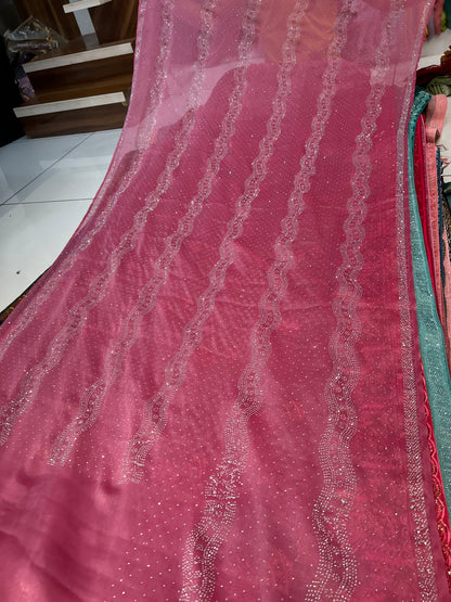 Fabulous baby pink saree