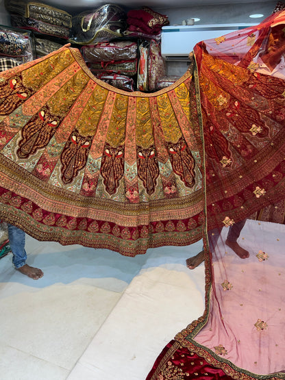 Lehenga nupcial color mostaza dorada