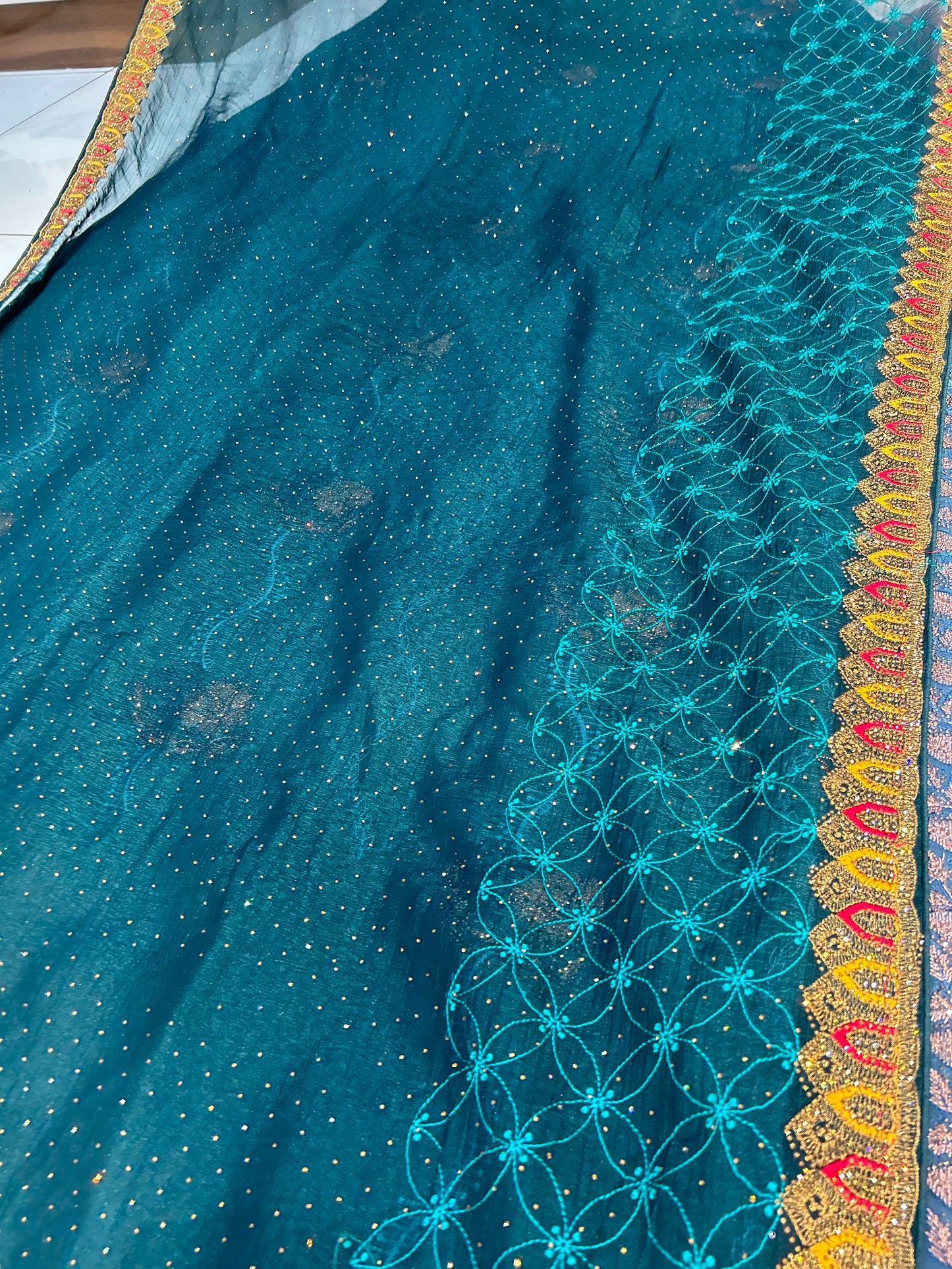 Aqua Green saree