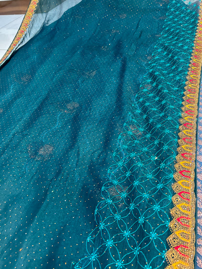 Aqua Green saree