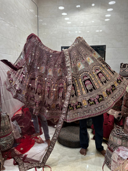 Cheery maroon doli Barat lehenga