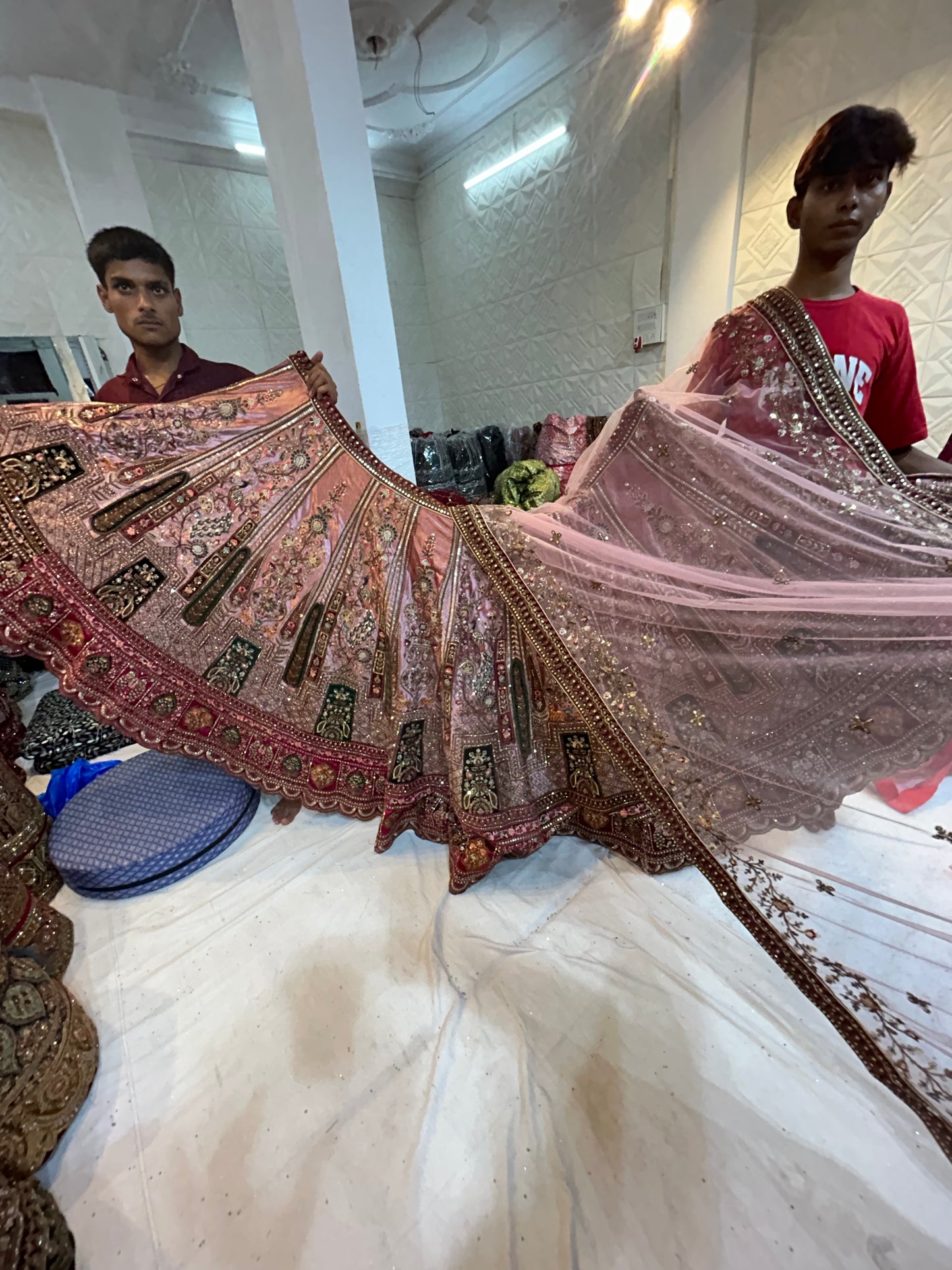 Lovely Pastel pink shade Flair Lehenga