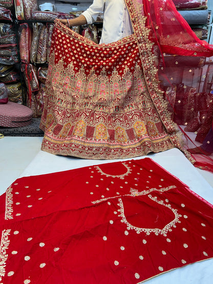 Red bridal lehenga