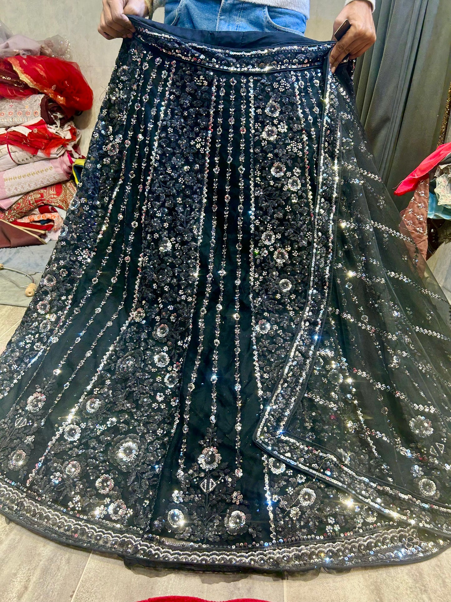 Glamorous black lehenga