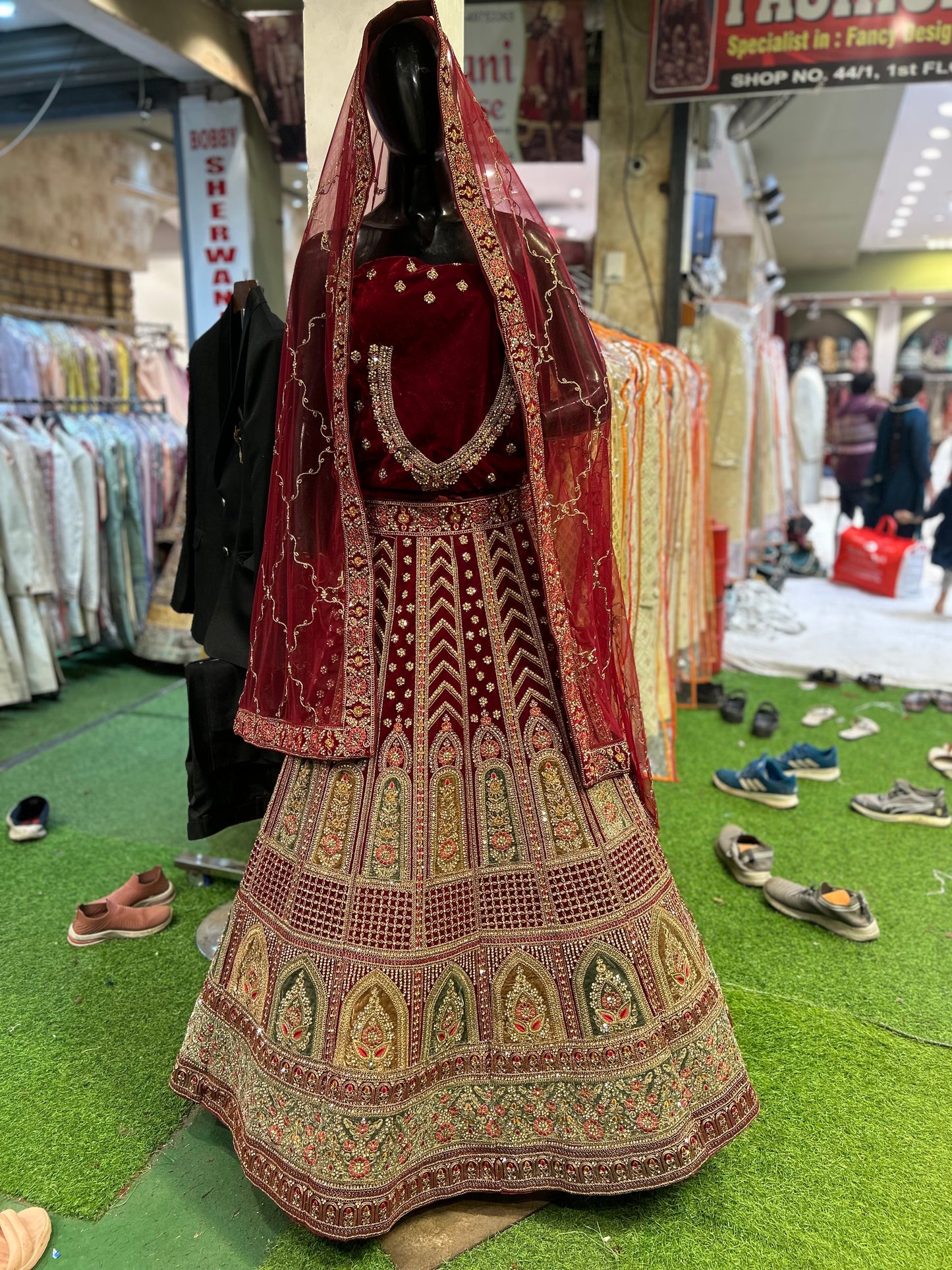 Majestic red bridal lehenga