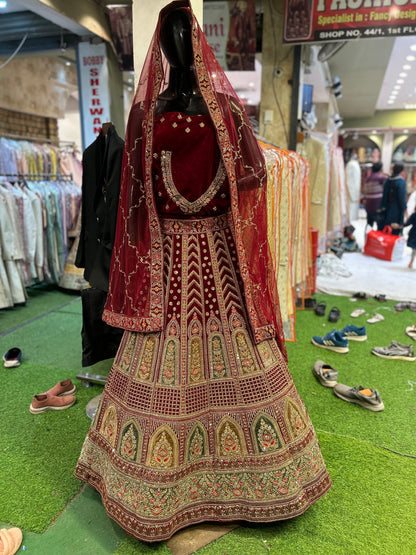 Majestic red bridal lehenga