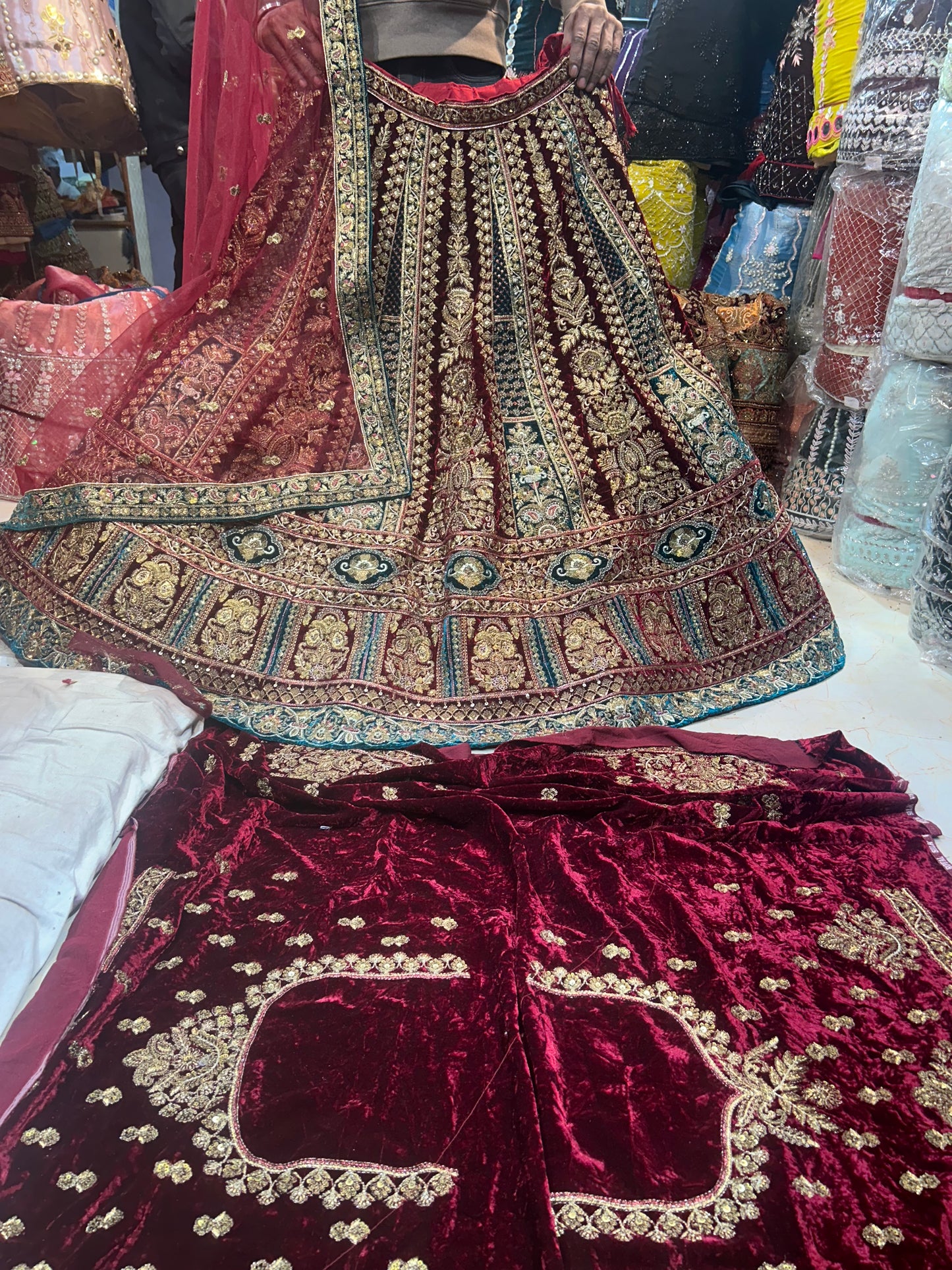 Mehroon heavy bridal Designer Lehenga ❤️