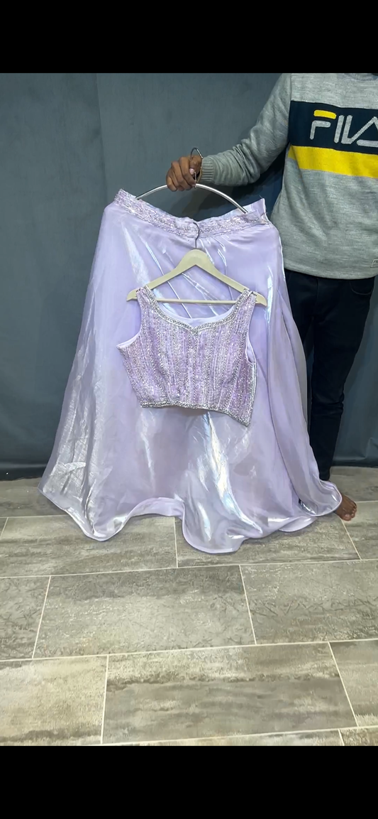 Fantástica lehenga rosa y morada para niñas ❤️