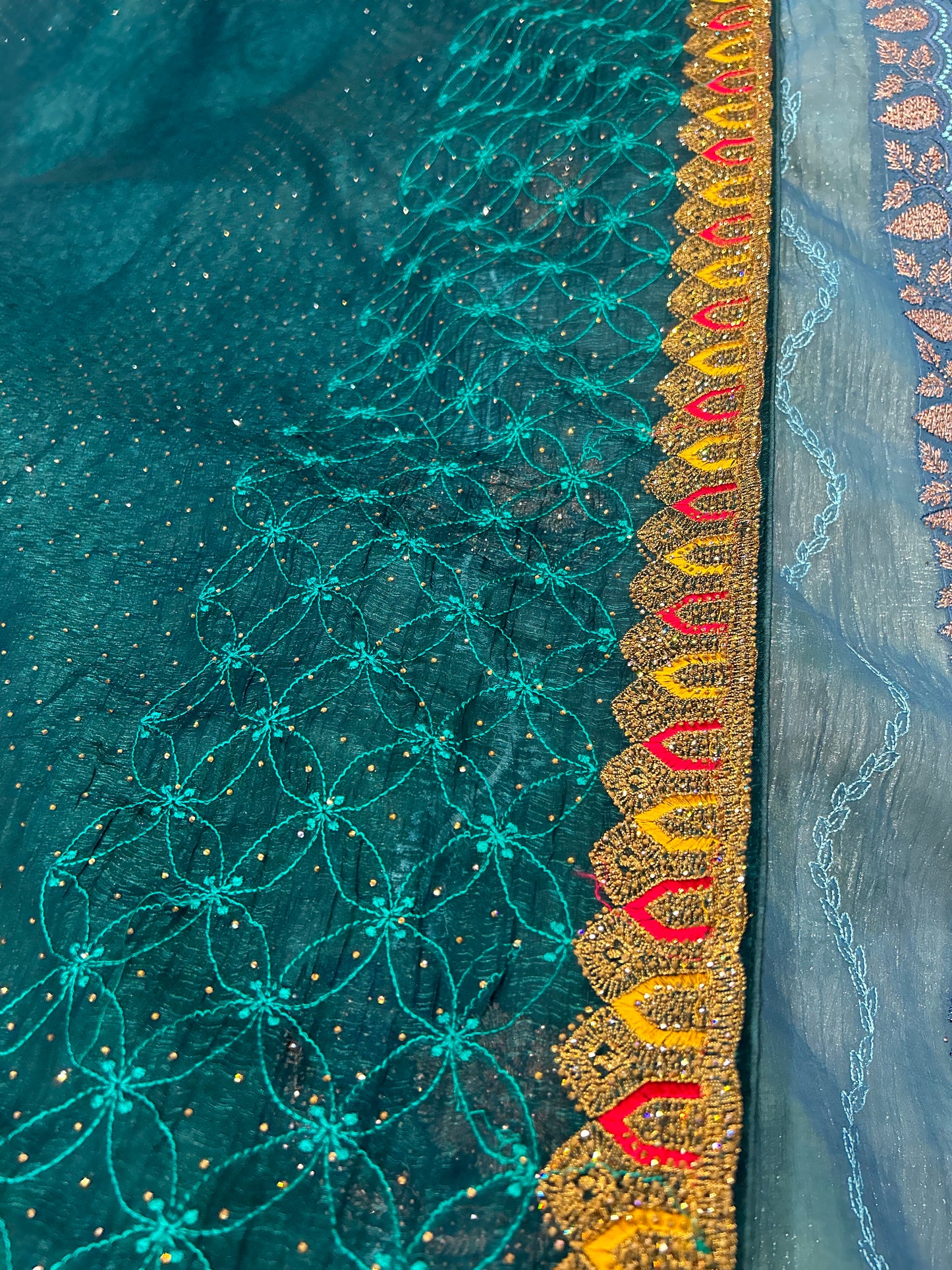 Aqua Green saree