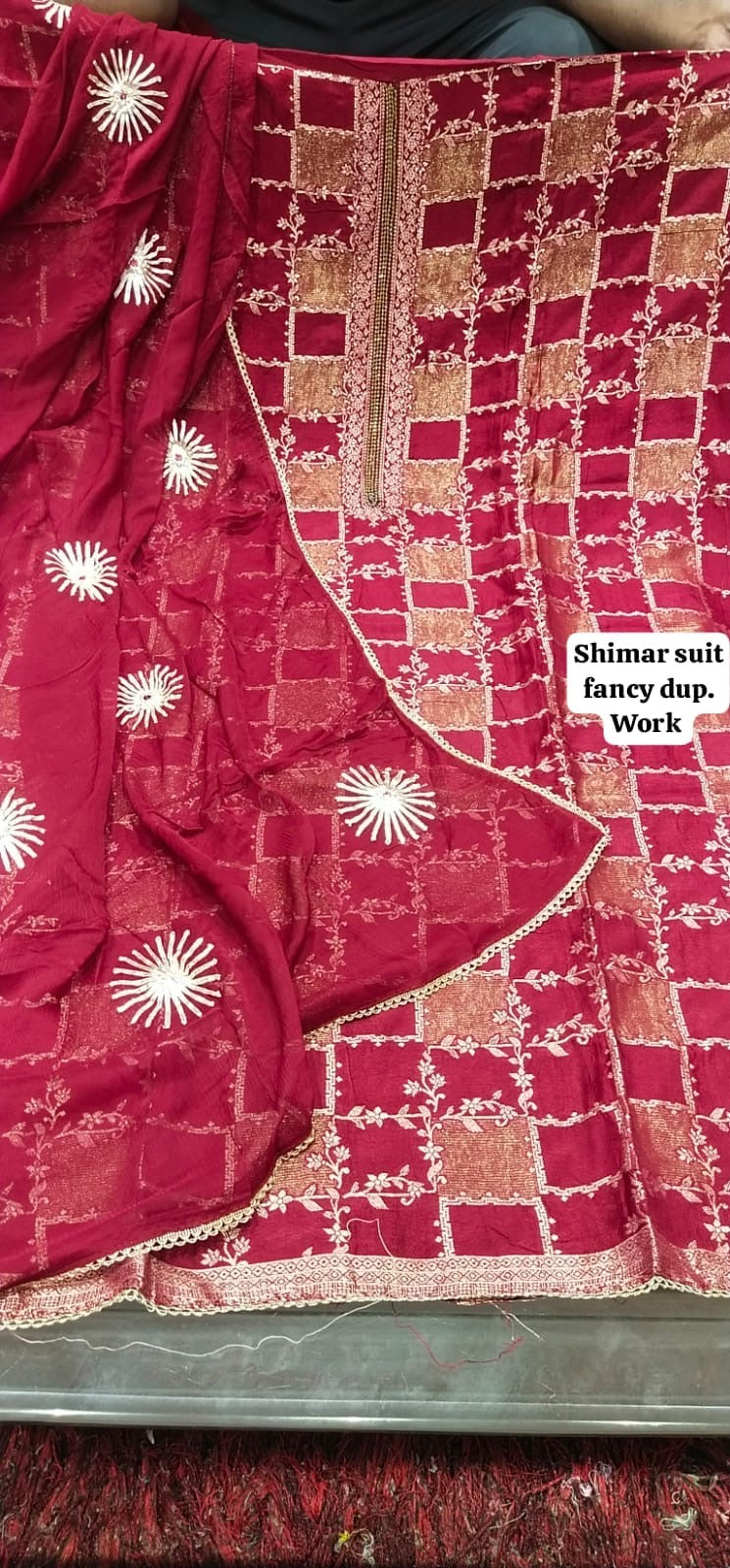 Pretty maroon shimar Unstitched suit