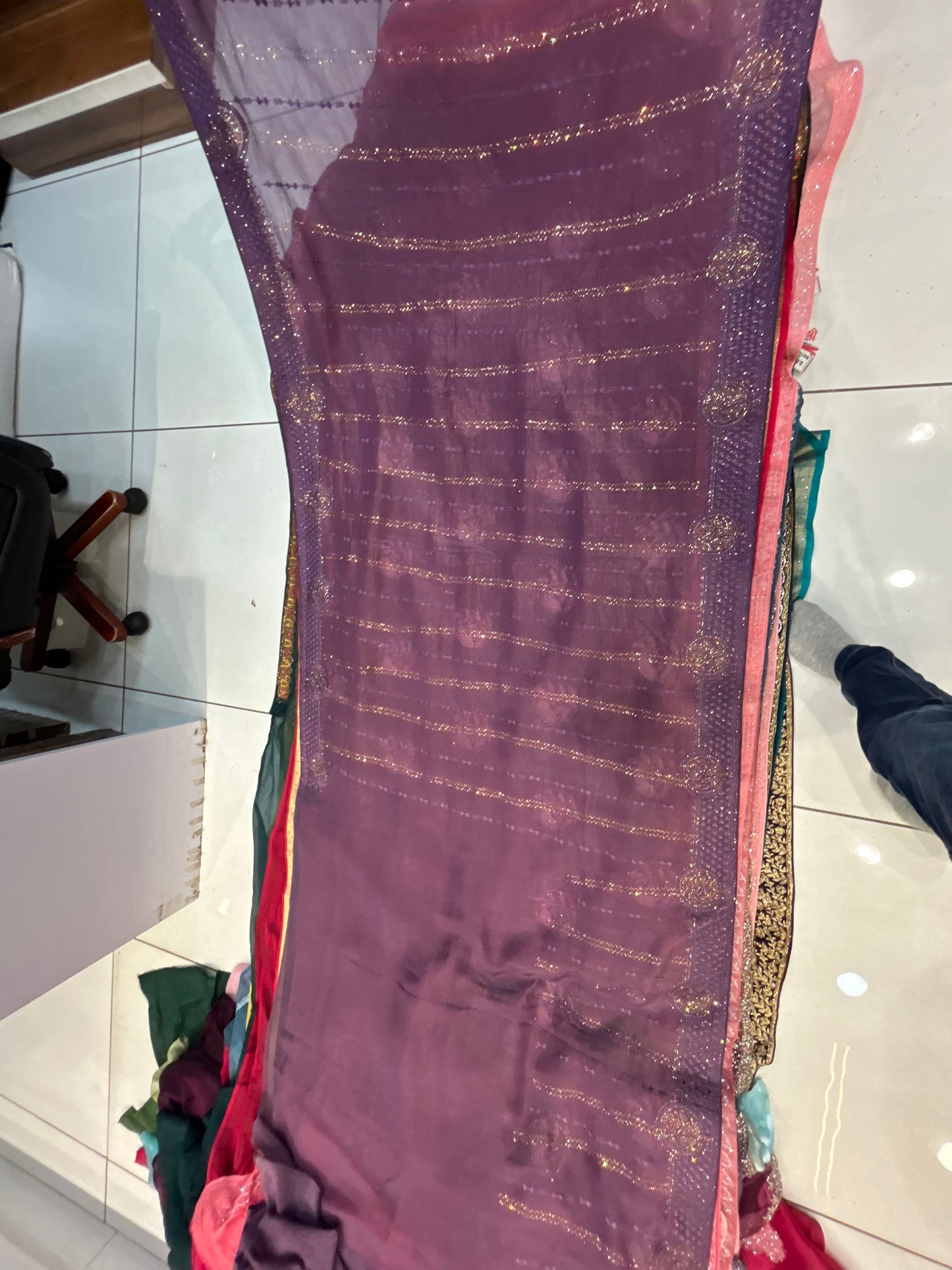 Gorgeous wine saree