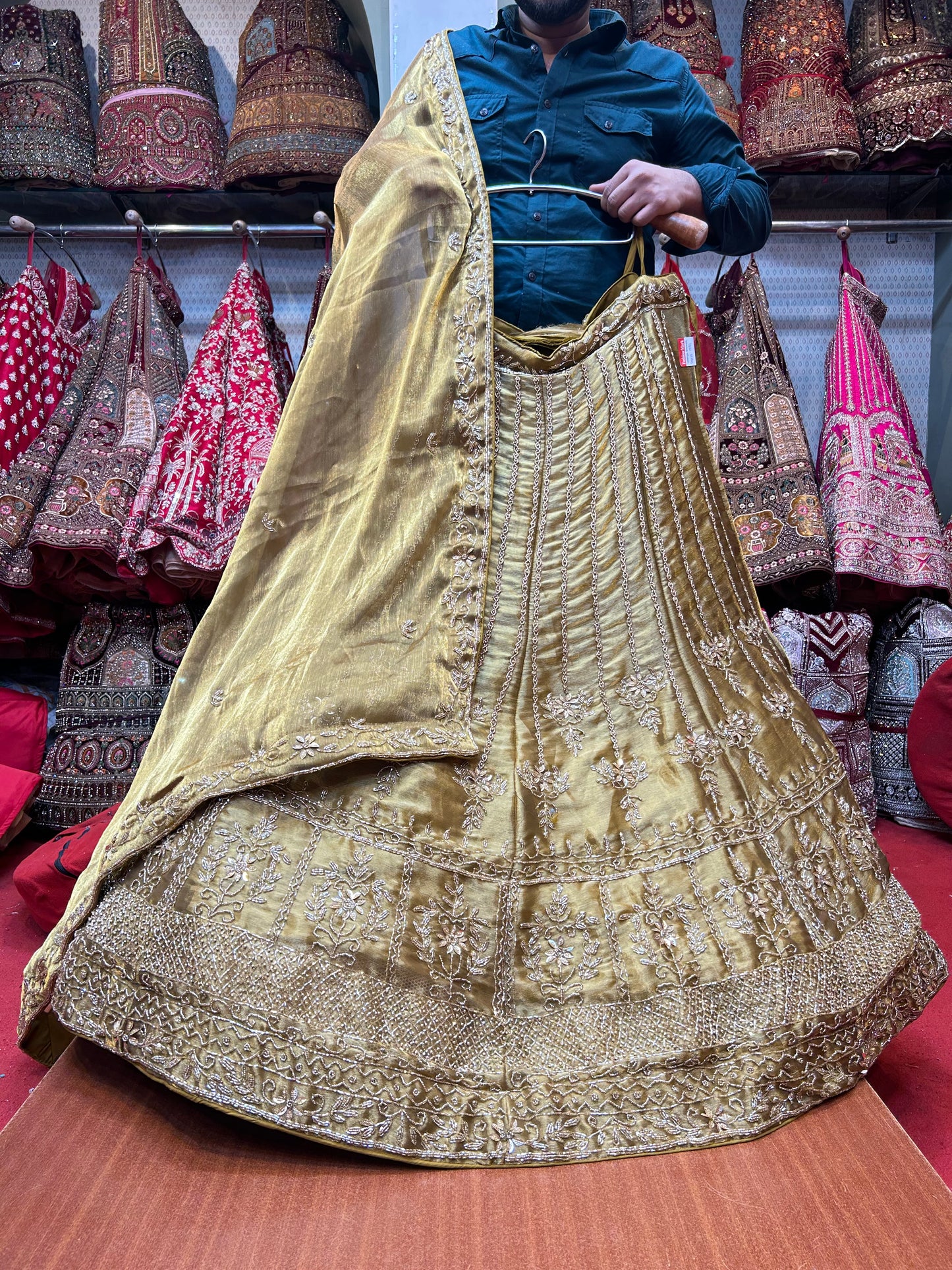 Attractive golden lehenga