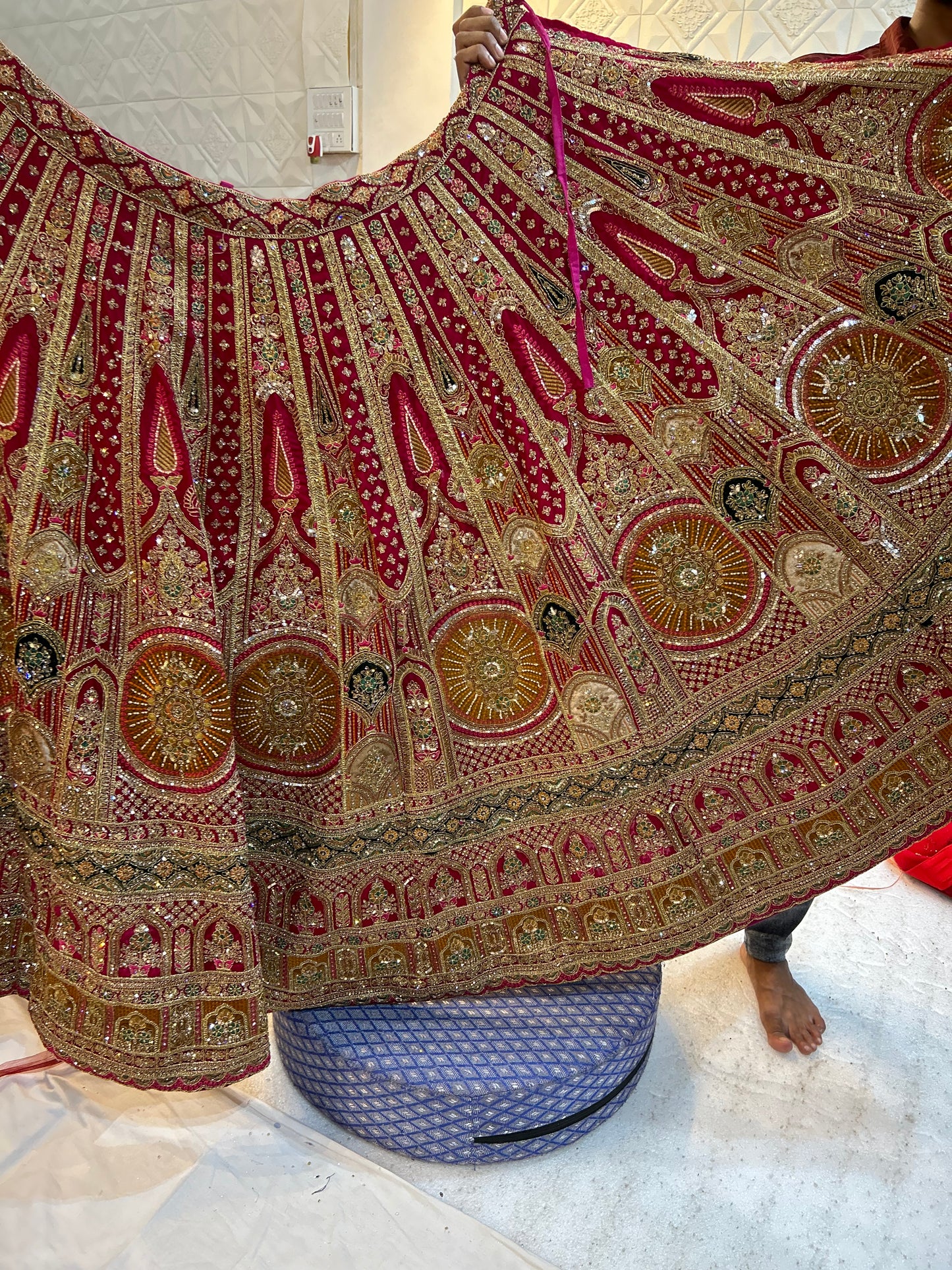 Pretty Peacock dark Rani pink Lehenga