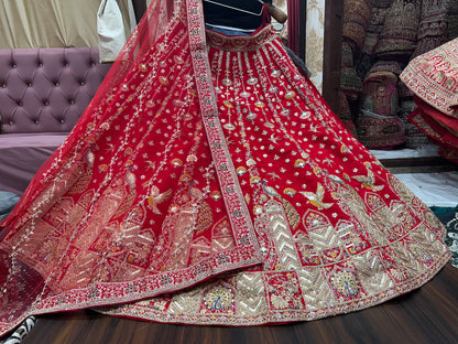 Pretty red bridal lehenga