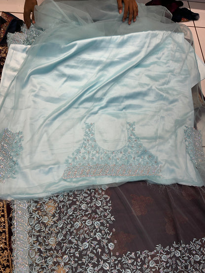 Aqua Blue lovely saree