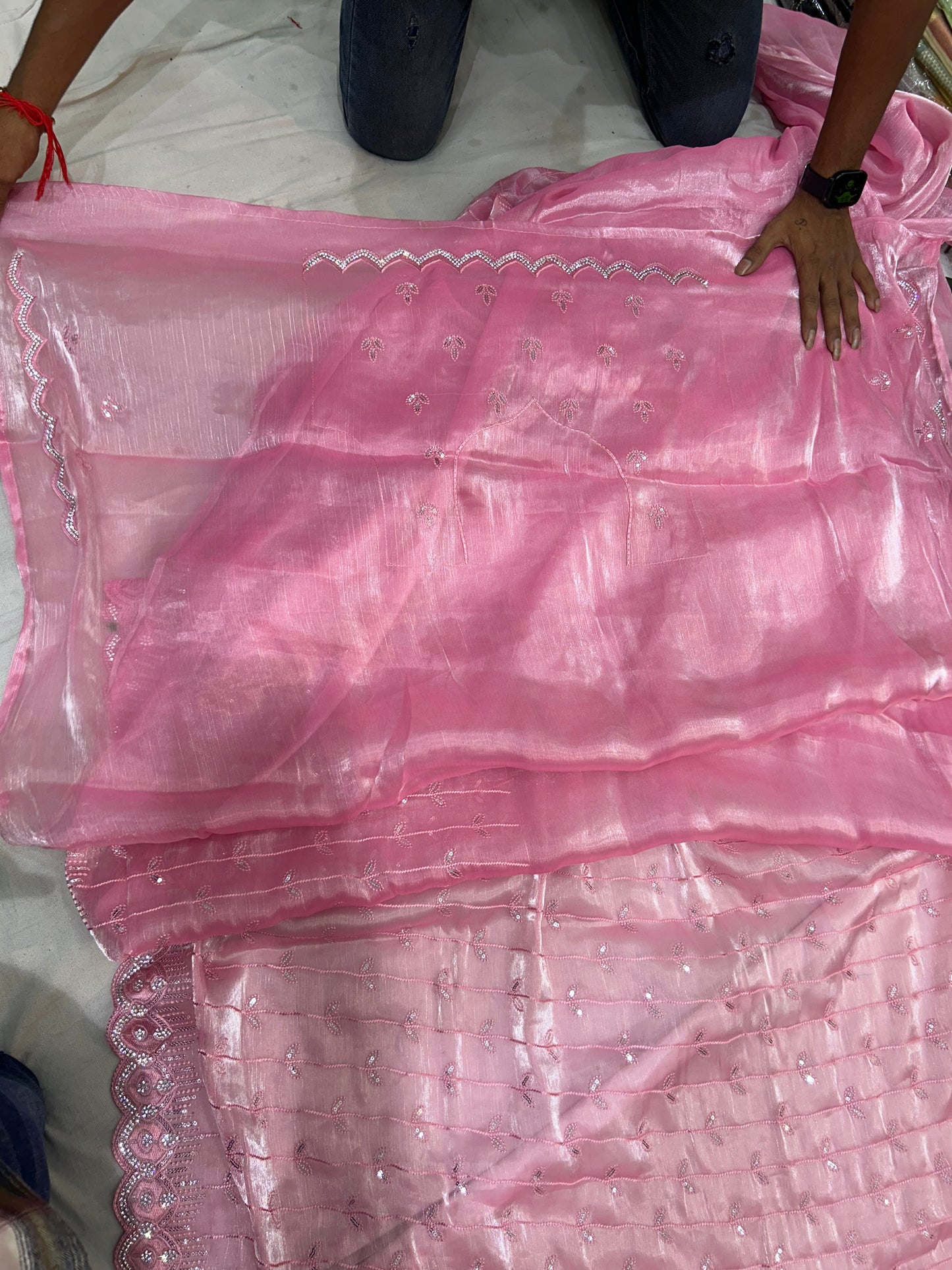 Fabulous baby pink saree