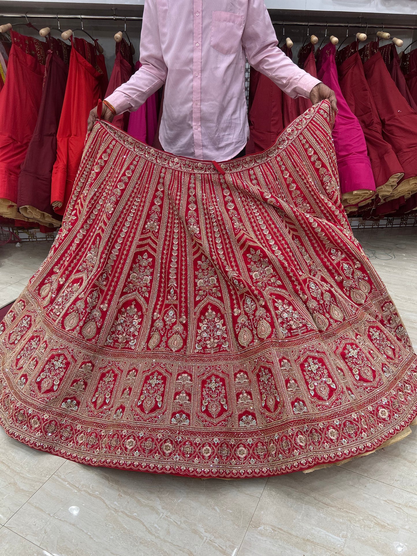 Stunning red bridal lehenga