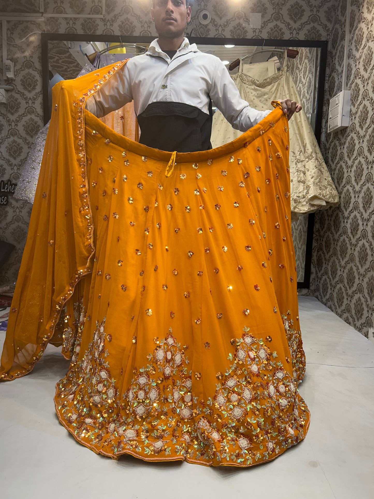 Lovely yellow mustard Lehenga