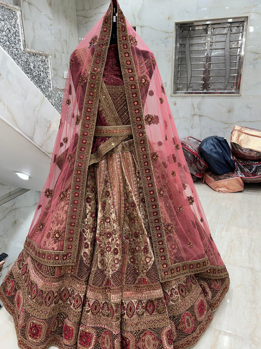 Fabulosa lehenga rosa