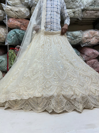 Lovely ivory white lehenga