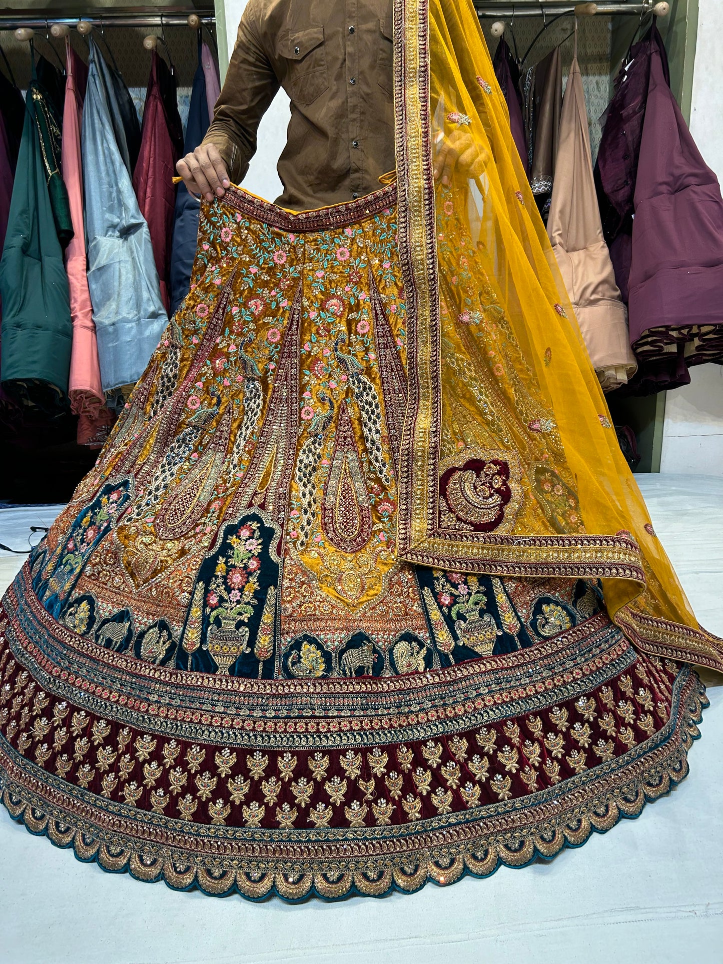 Rajwada Beautiful Mustard Lehenga