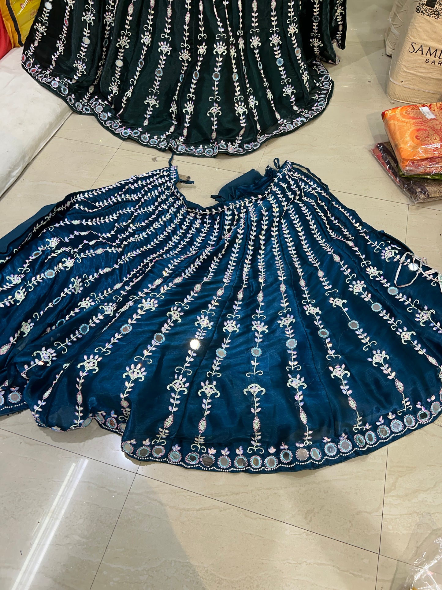 Extraordinary blue Handwork PDP Lehenga