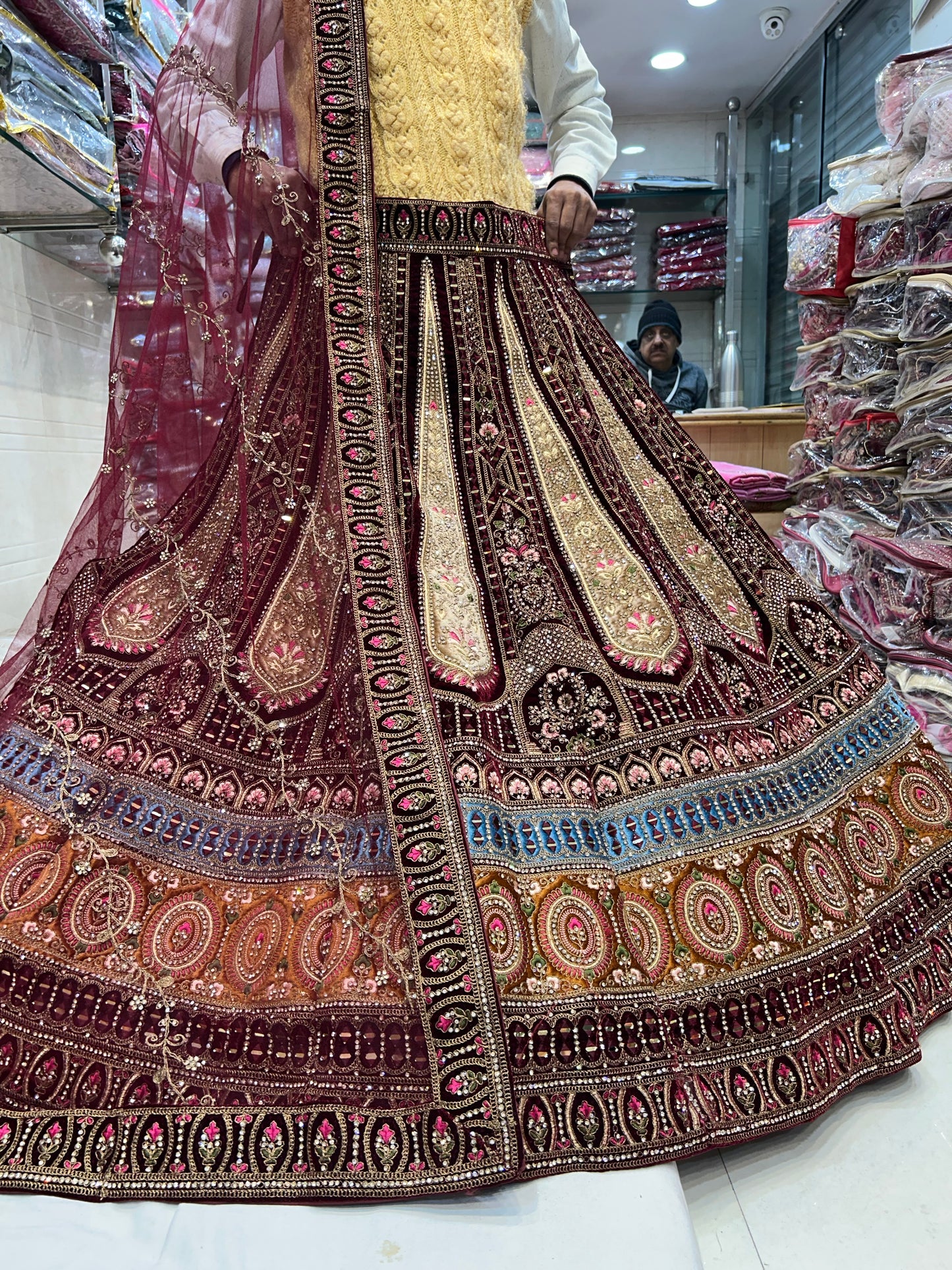 Attractive maroon bridal Lehenga