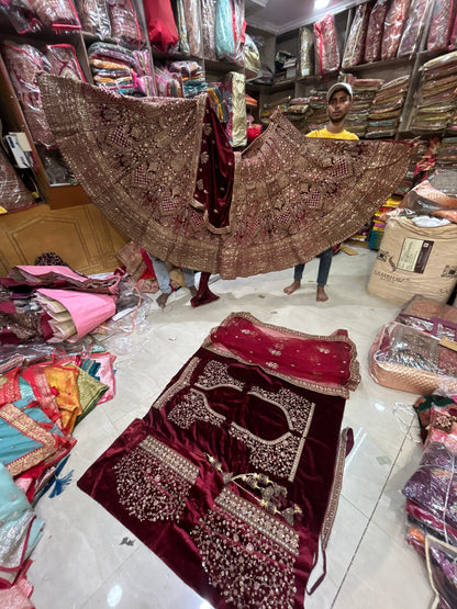 Fabulous pink royal huge flare Double Dupatta Lehenga