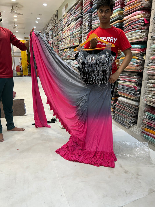 Blogbuster Red and black fancy saree