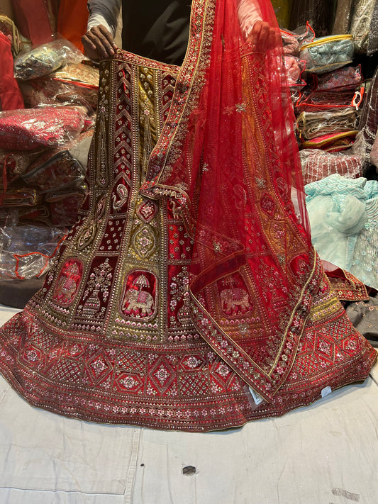 Lehenga roja de diseñador