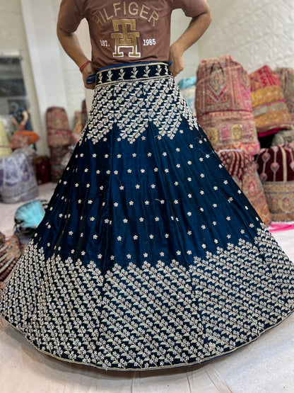 Lavishing dark blue lehenga