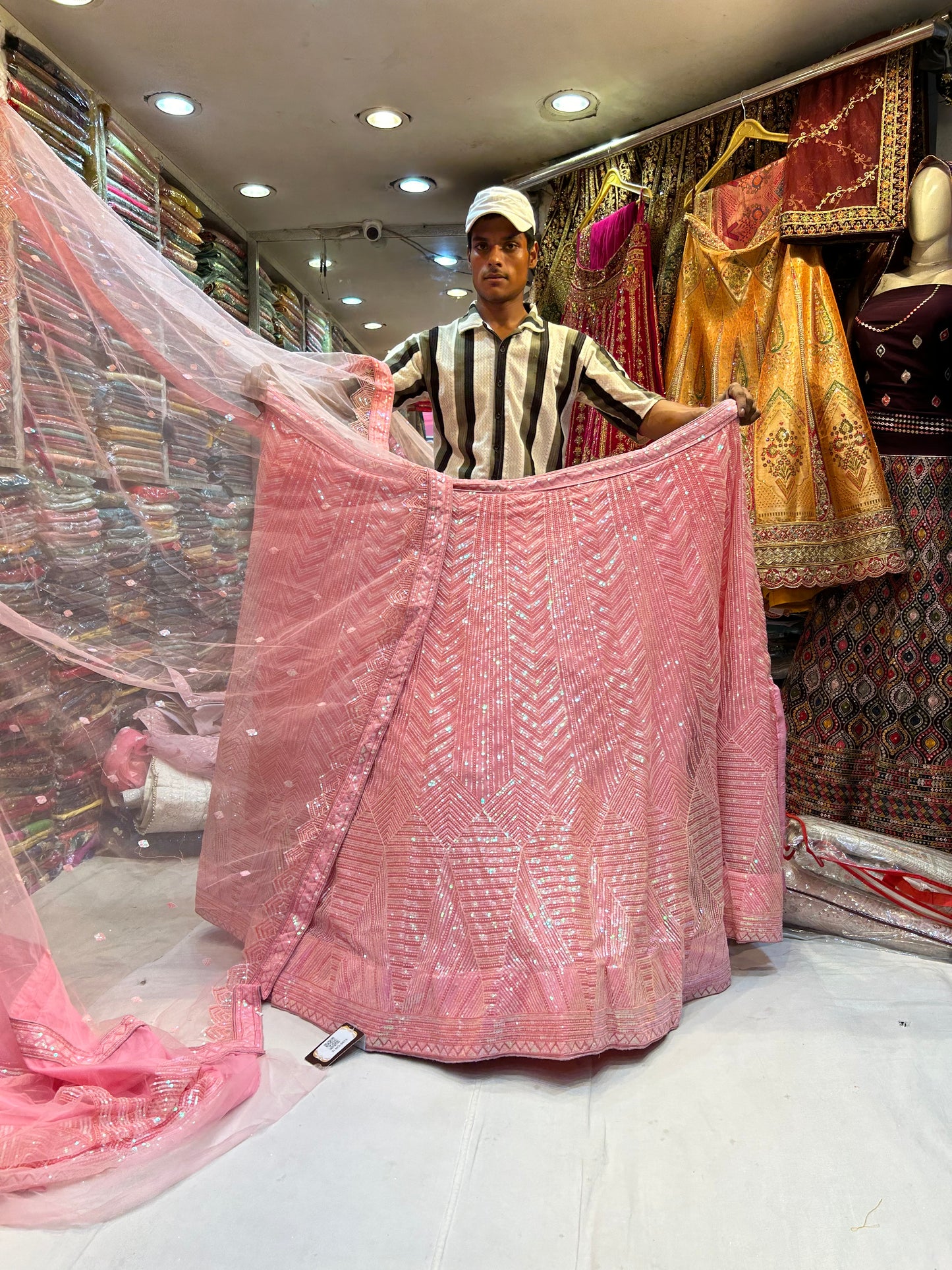 Wow Pink ZigZag Sequence lehenga