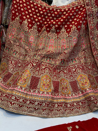 Red bridal lehenga