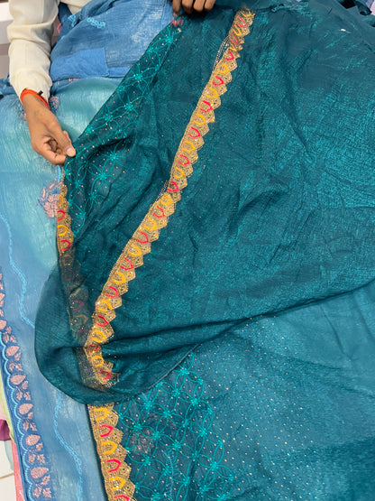 Aqua Green saree